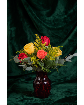 Fall Roses - Half Dozen Flower Arrangement