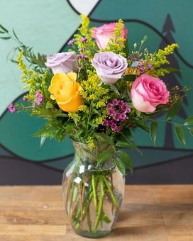 Summer Roses - Half Dozen Flower Arrangement