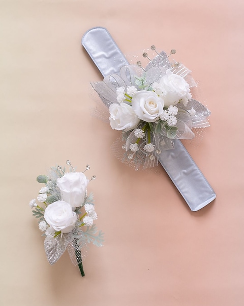 prom corsage for silver dress Black Orchid Prom Corsage or Boutonniere