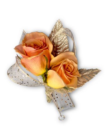 Peach Me, I'm Going To The Prom Bout Flower Arrangement