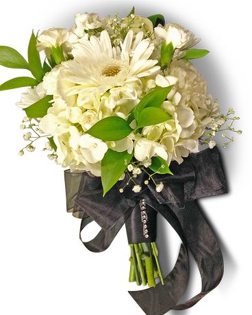 Black and White and Prom All Over Flower Arrangement