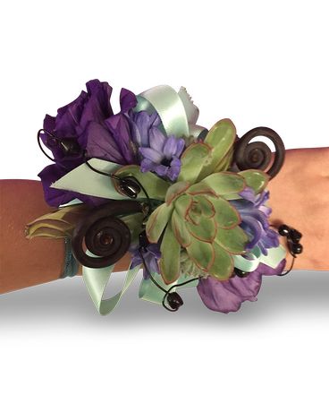 Swirls and Twirls Wristlet Flower Arrangement