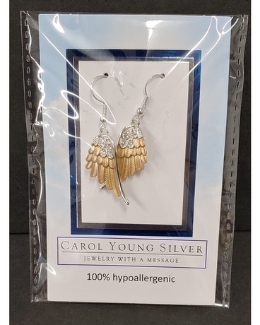 Two Tone Wing Earrings ( Drop Wire) Gifts
