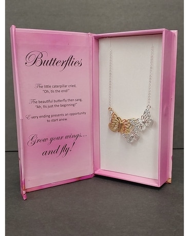 3 Butterfly Necklace in Box Gifts