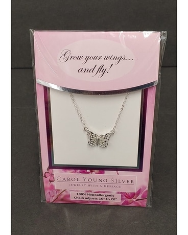 Single Butterfly Necklace on Card Gifts