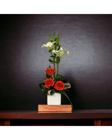 Zen lilies and roses Flower Arrangement