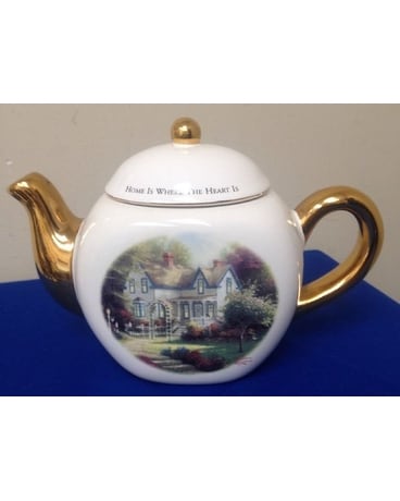 Thomas Kinkade Home Teapot Flower Arrangement