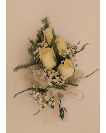 White Mini Rose Corsage Corsage