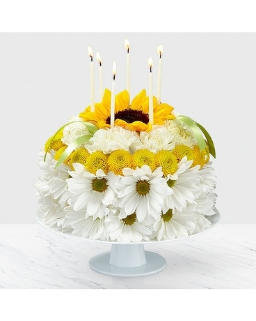 Birthday Smiles Floral Cake Flower Arrangement