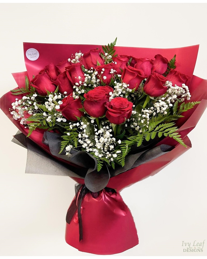 tu♡ Roses Wrapped Bouquet (12,18,24) in North York ON - Ivy Leaf Designs