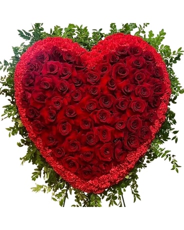 (All) Red Heart Funeral Arrangement