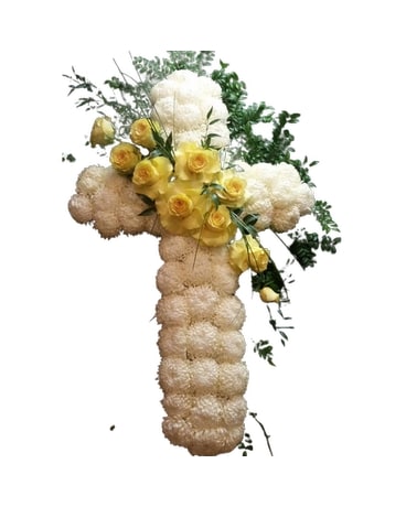Cross (with break) Funeral Arrangement
