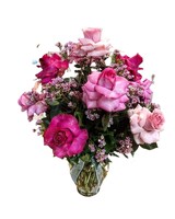 6 roses (bouquet) size,  inches height and  inches wide.