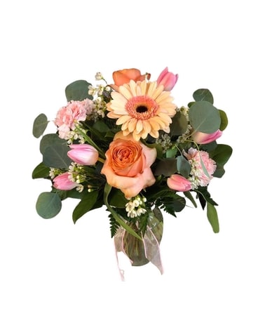 Pops of Peach Flower Arrangement