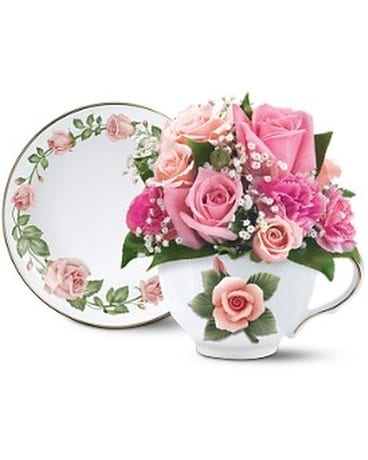 Teleflora's Capodimonte Teacup Bouquet Flower Arrangement