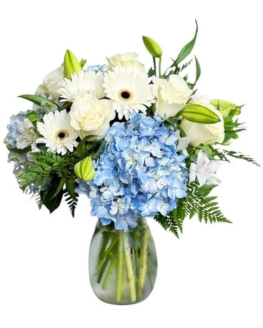 Adrienne's Blue & White Serenity Flower Arrangement
