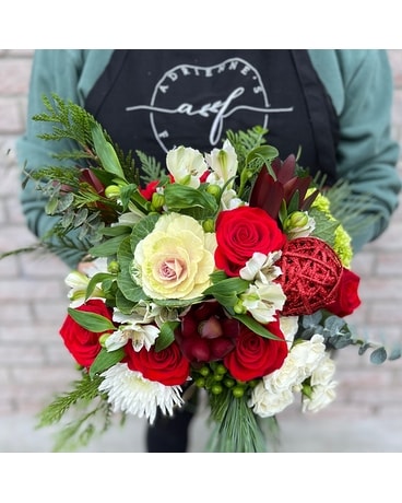 Designers Choice Red, White,  & Green Bouquet Bouquet