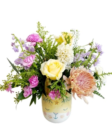 Adrienne's Lemon Bunny Flower Arrangement
