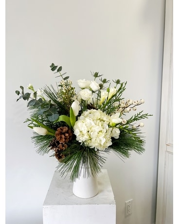 Adrienne's All Spruced Up Flower Arrangement