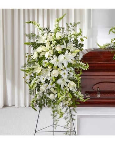 The FTD ® Loving Thoughts ® Standing Spray Funeral Casket Spray Flowers