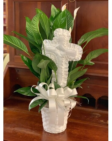 Peace Lilly with Cross Custom product