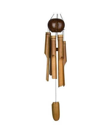 Full Coconut Wood Windchime Flower Arrangement