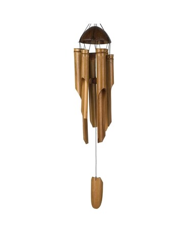 Half Coconut Wooden Windchime Flower Arrangement