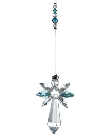 Crystal Guardian Angel Green Flower Arrangement