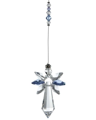 Crystal Guardian Angel Blue Flower Arrangement