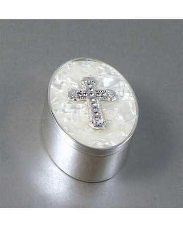Oval Cross Box Flower Arrangement
