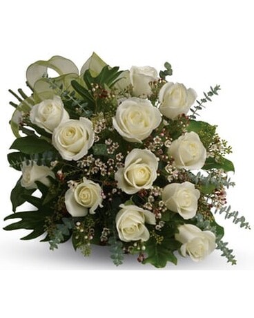 Dreamy White Roses Flower Arrangement
