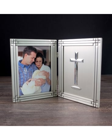 Communion Picture Frame Flower Arrangement