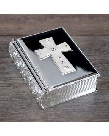 Book Shaped Keepsake Box Flower Arrangement