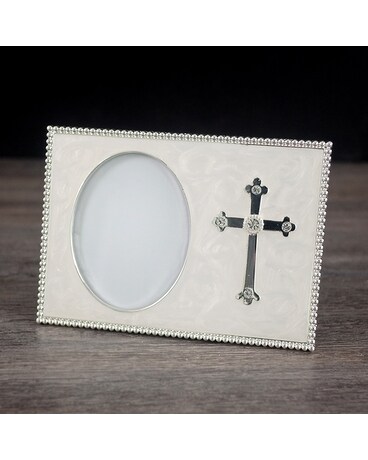 Cross Picture Frame Flower Arrangement