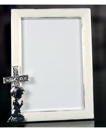 Kneeling Boy Frame Flower Arrangement