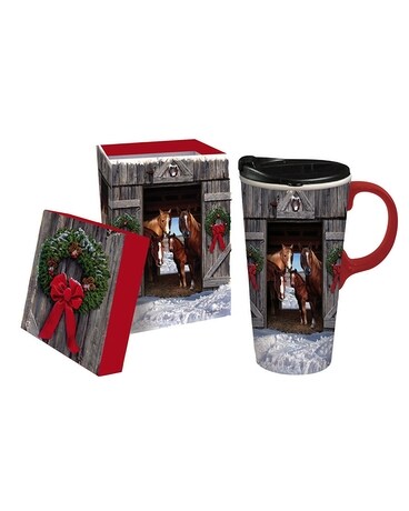 Horse Travel Cup Flower Arrangement