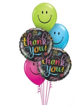 Thank You Balloon Bouquet - Black Flower Arrangement