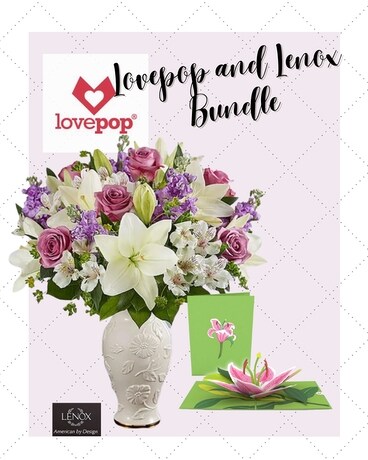 Lenox and Lovepop Bundle Flower Arrangement