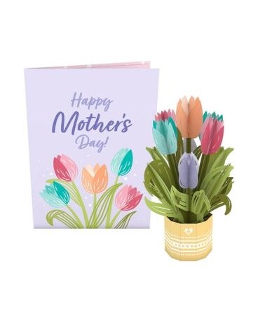 Mother's Day Tulips Card Flower Arrangement