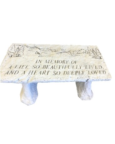 Stone Memorial Bench 3 In Commerce Twp Mi Bella Rose Flower