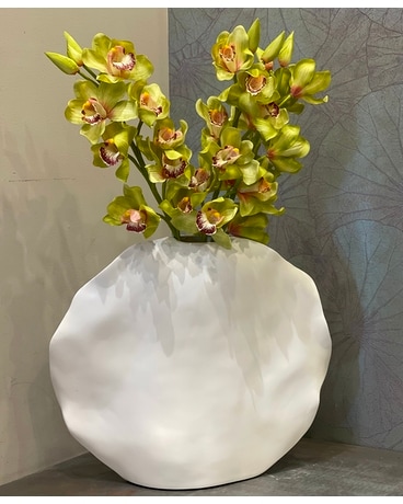 GREEN CYMBIDIUM ORCHID Flower Arrangement
