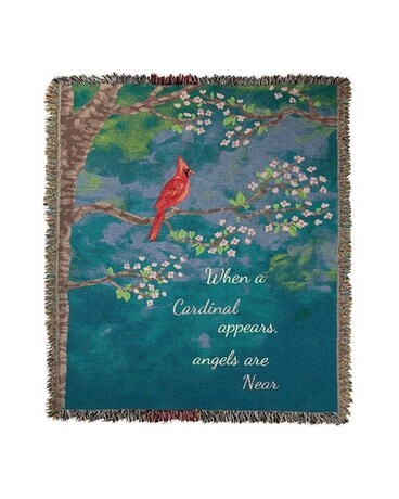 When A Cardinal Appears Tapestry Throw Gifts