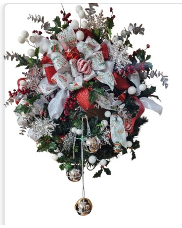 Lighted Wreath With Jingle Bells Gifts