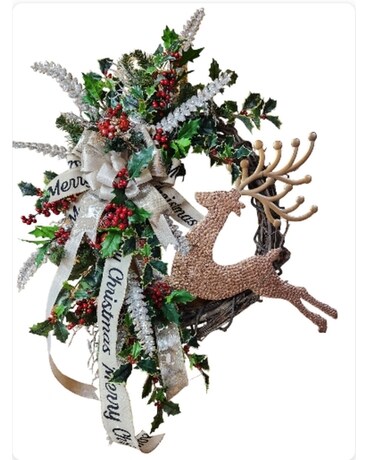 Merry Christmas Deer Wreath Wreath