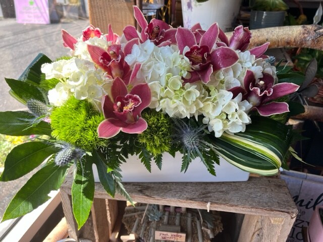 Orchid Hydrangeas Centerpiece