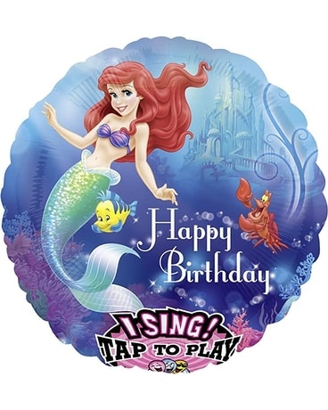 Little Mermaid Singing Balloon Flower Arrangement