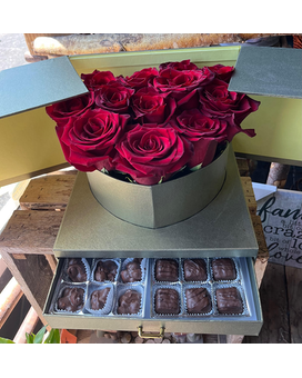 Gold Gift Box Roses and Chocolates Custom product