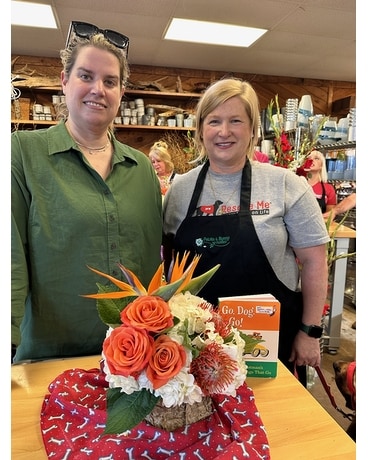 Bird Dog Flower Arrangement