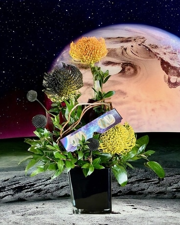 Solar Eclipse Flower Arrangement