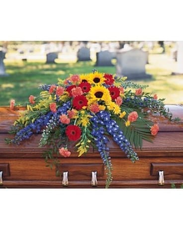 Vibrant Summer Casket Spray (TF202-1) Flower Arrangement